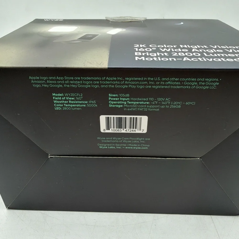Wyze Cam Floodlight V2 Motion-Activated 2K HD Color Night Vision Camera